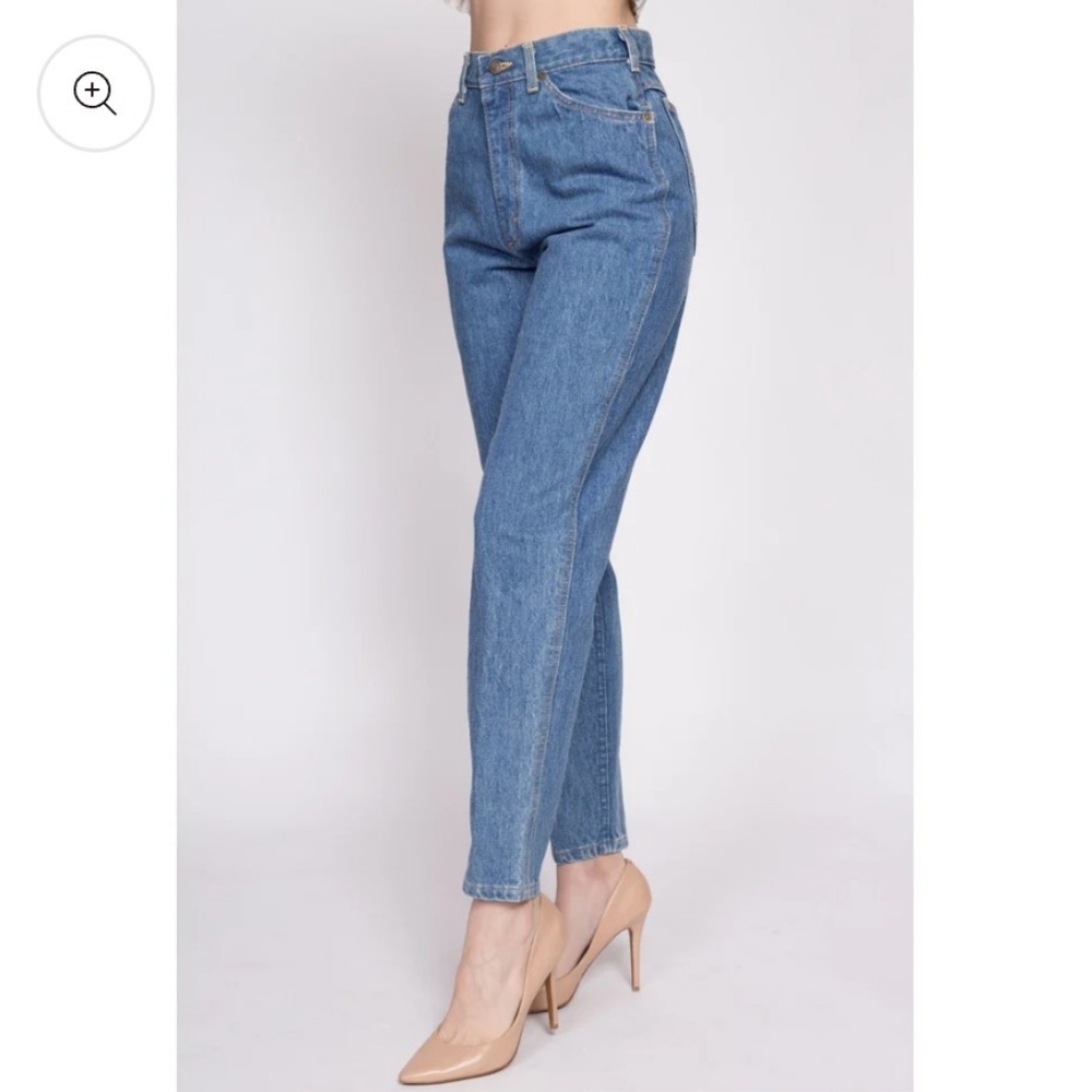 Vintage LEE Riders Classic Blue Women's Jeans Long Moms High Waist 80s - Picture 9 of 12